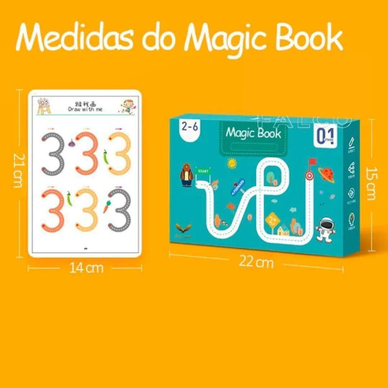 Caderno de Traço e Desenho Infantil - MagicBook - Dilema Ofertas